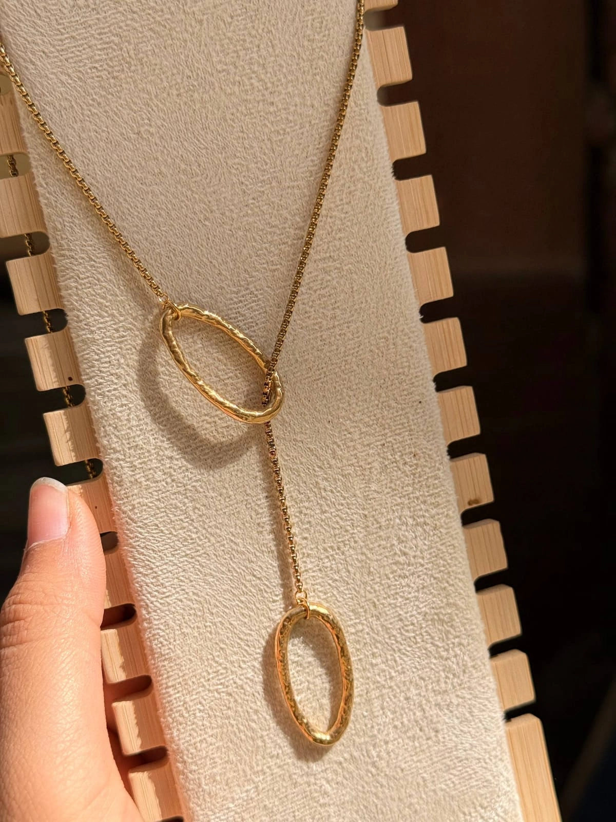 Alba Hammered Drop Necklace