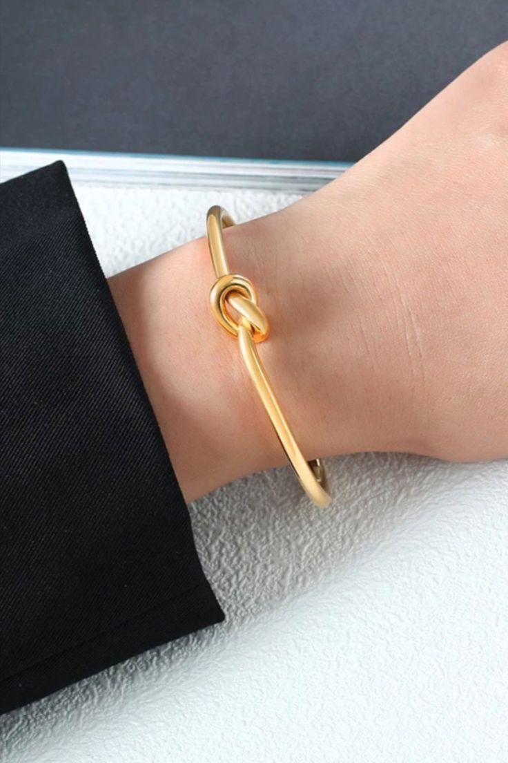 Gold Tie Knot Cuff Bracelet