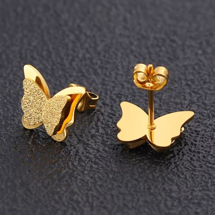 Golden Butterfly Earrings