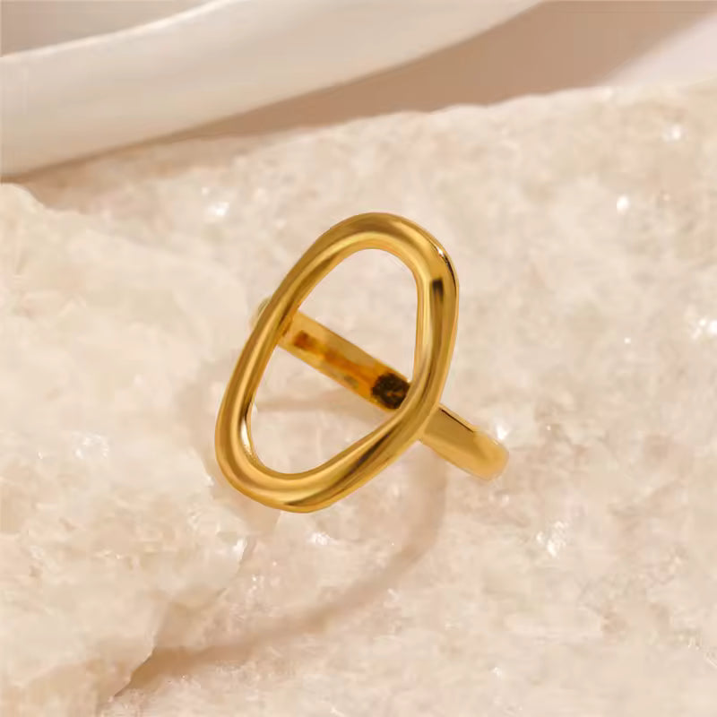 Oval Decor Cuff Ring