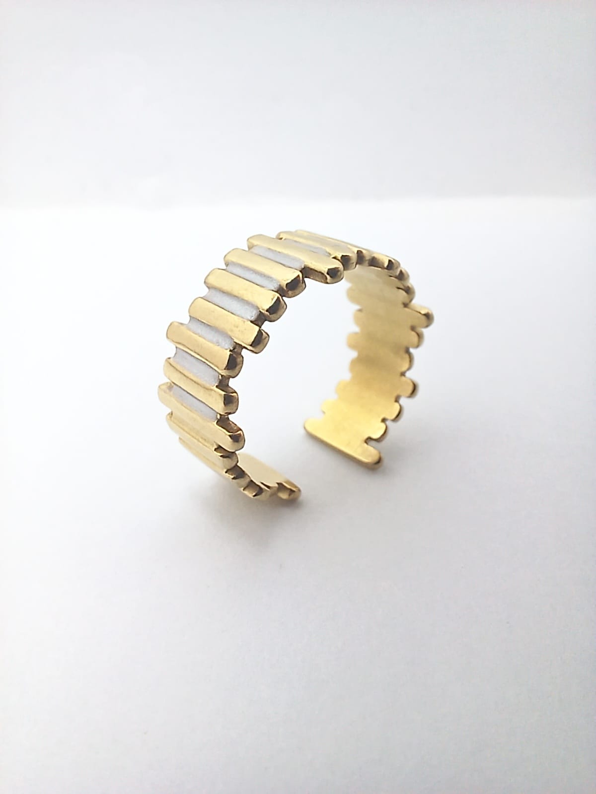 Vertical Striped Cuff Ring