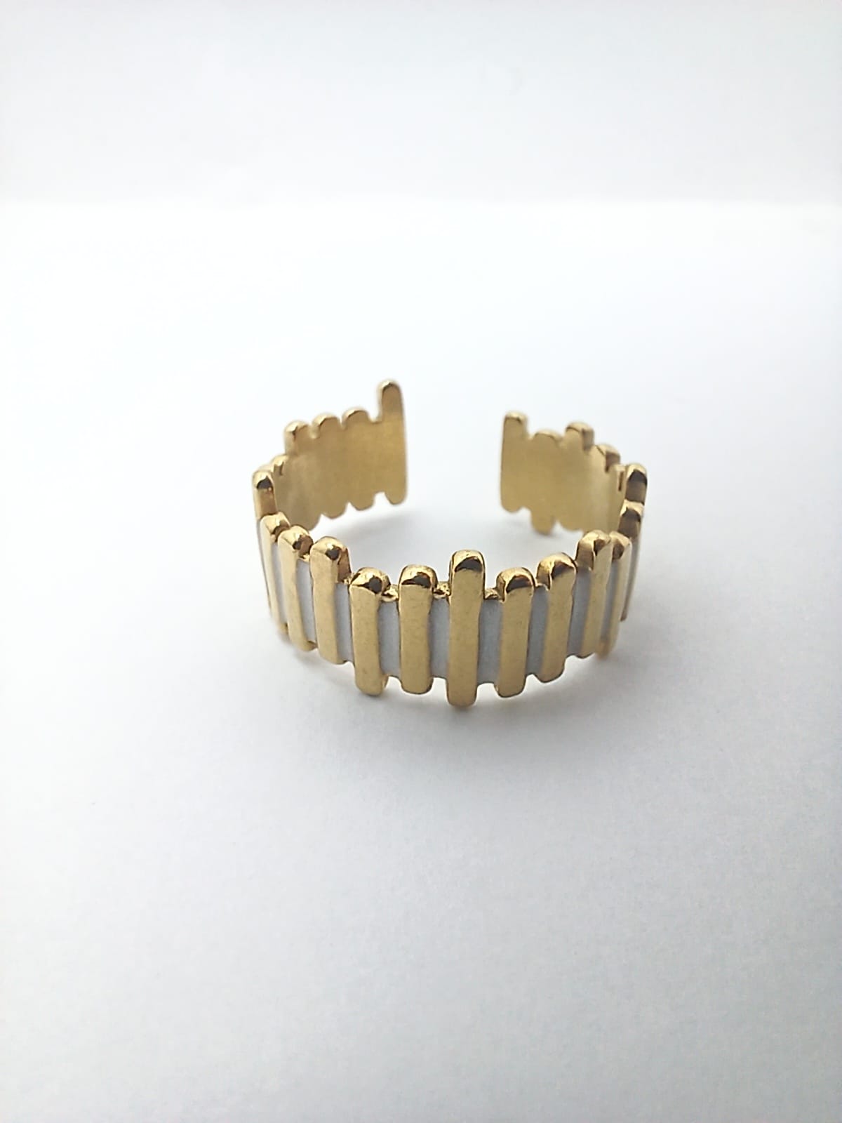 Vertical Striped Cuff Ring