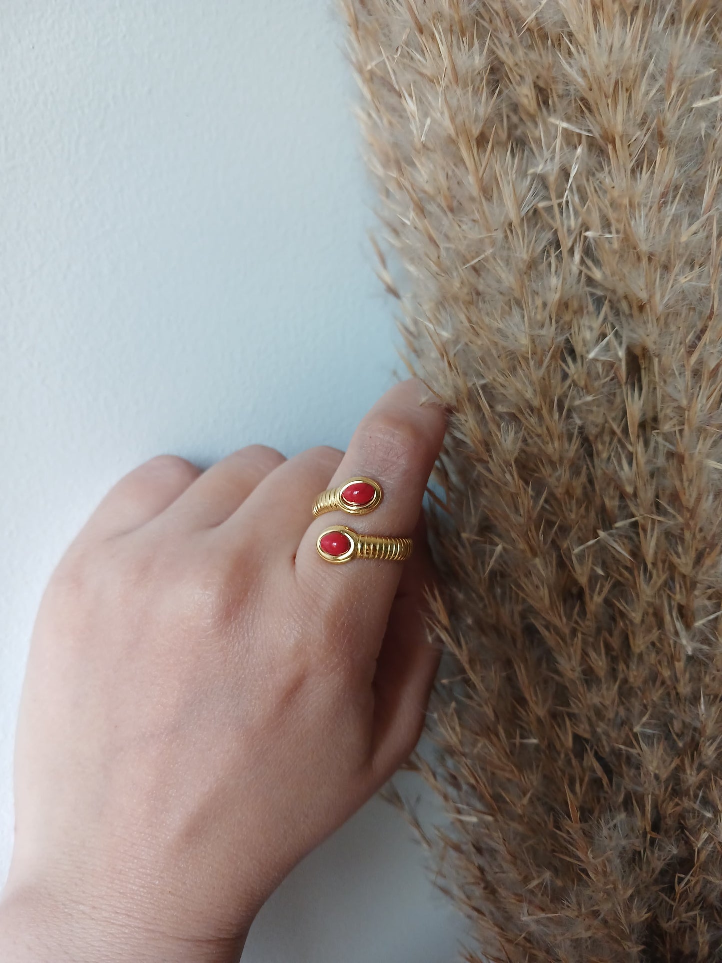 Red Snake Head Ring