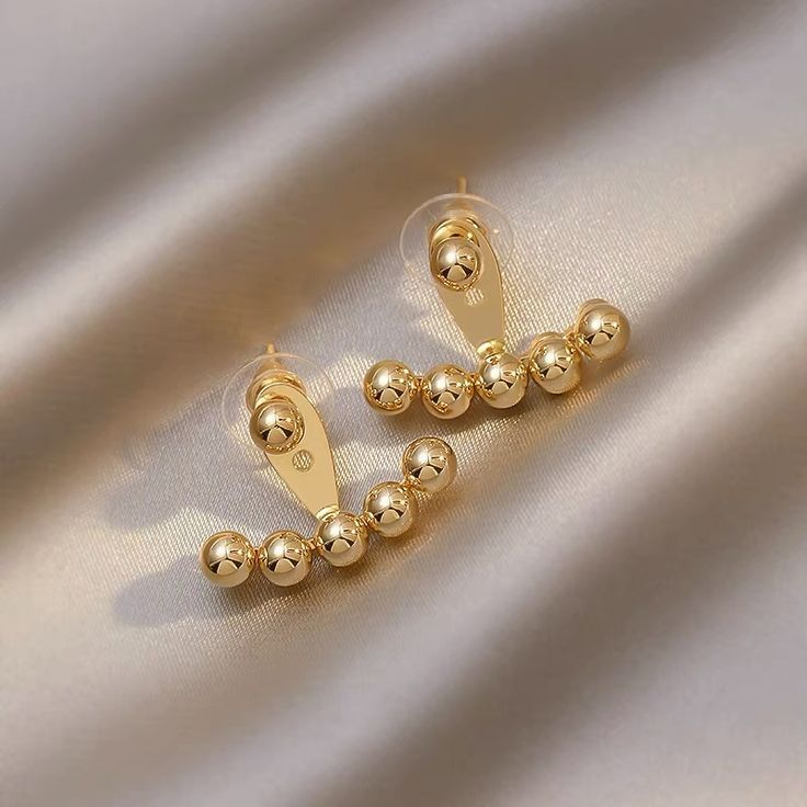 Gold Beaded Earrings