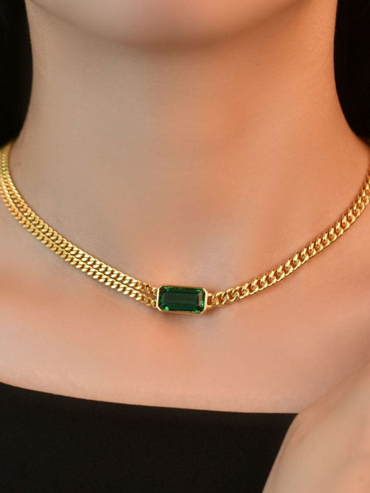 Emerald Curb Necklace