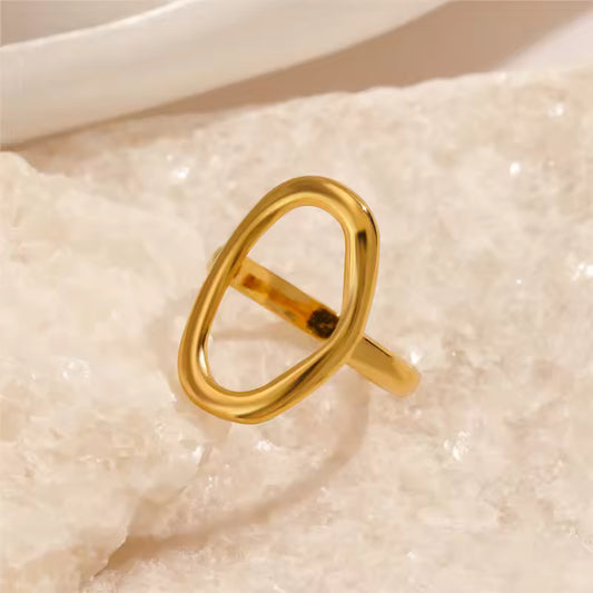 Oval Decor Cuff Ring