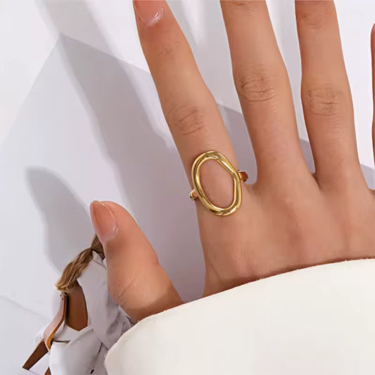 Oval Decor Cuff Ring