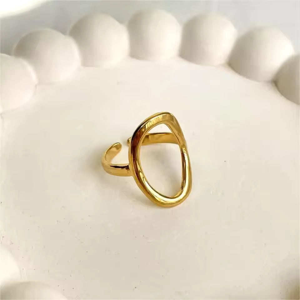 Oval Decor Cuff Ring