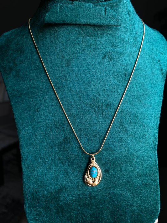 Tiny Teardrop Turquoise Necklace