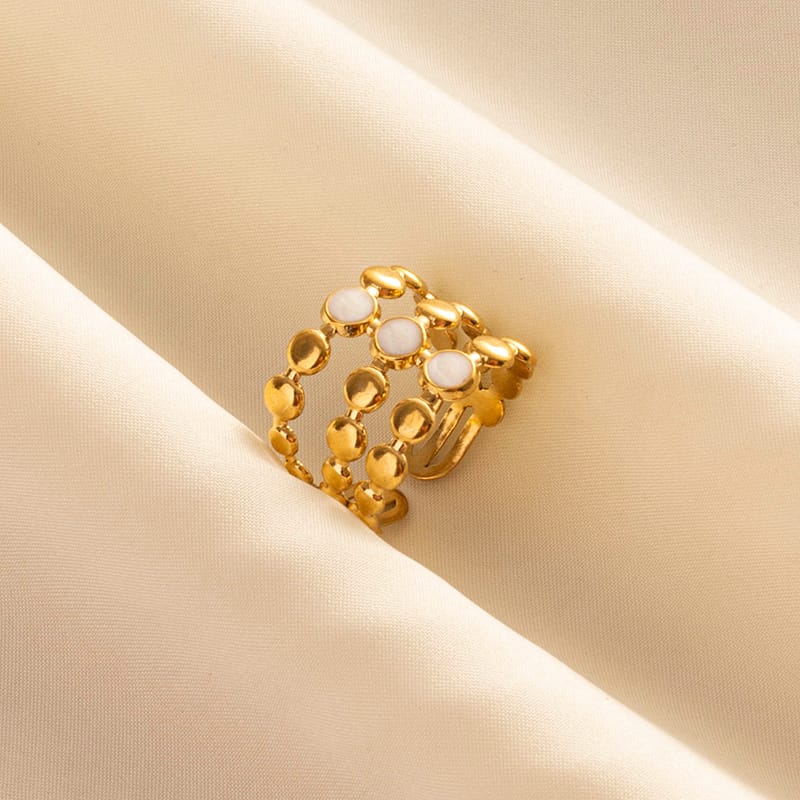 Triple Layer Gemstones Ring – Zeina