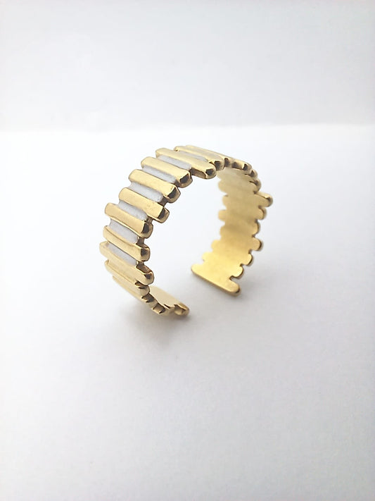 Vertical Striped Cuff Ring