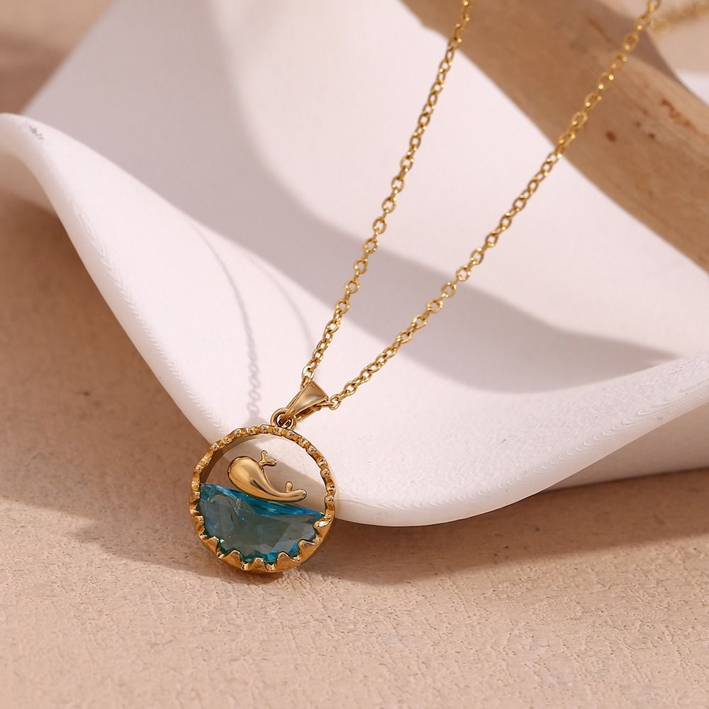 Swimming Whale Necklace