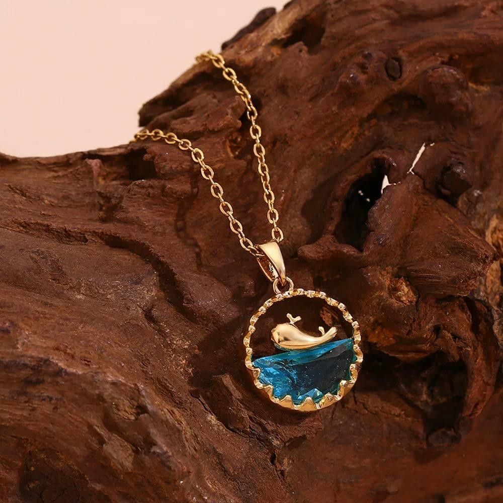Swimming Whale Necklace