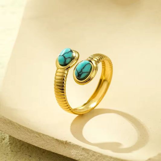 Blue Snake Head Ring