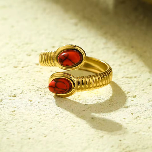 Red Snake Head Ring
